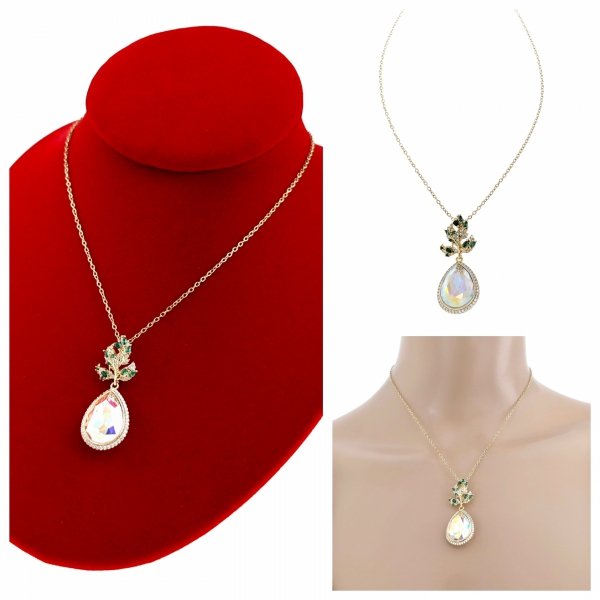 4486 Złoty łańcuszek Austrian Crystal 40+5 naszyjnik pozłacany 14K Xuping