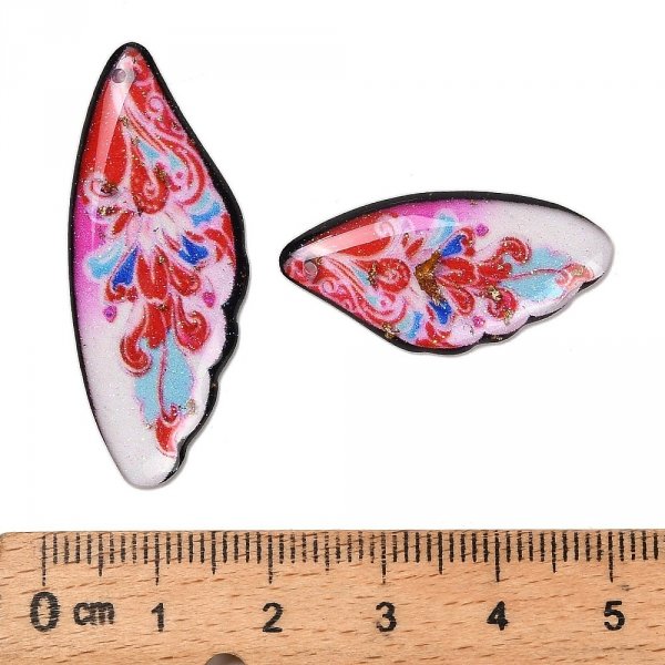 sz309 Zawieszki z żywicy w kształcie skrzydeł motyla, 2 pary