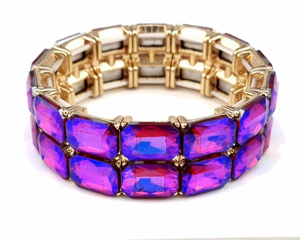 3508 Bransoletka kryształki na gumce jubilerskiej