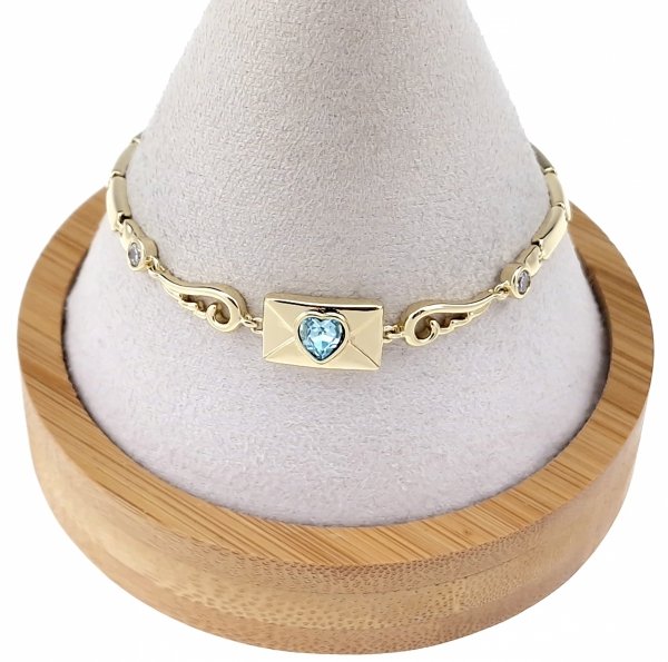 4458 Bransoletka elegancka złota 19cm pozłacana 14k Xuping Austrian Crystal