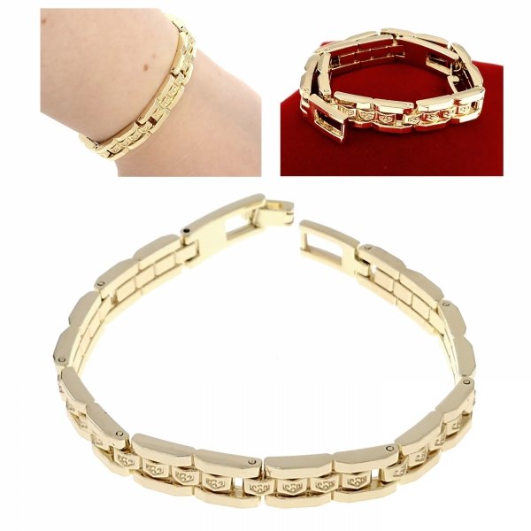 3349 Bransoletka złota elegancka 20cm pozłacana 14k Viki Lady