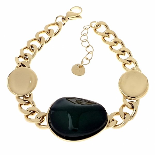 987 Bransoletka złota 17+3 stal chirurgiczna 316L nierdzewna