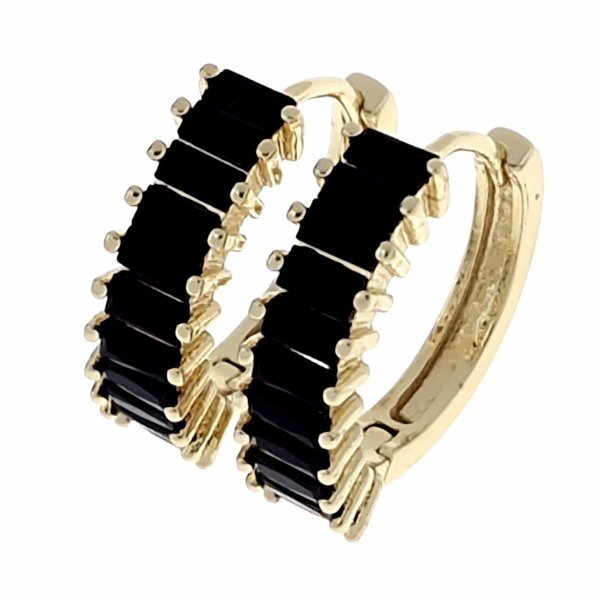 048 Kolczyki złote pozłacane wiszące 14K cyrkonie Viki Lady 