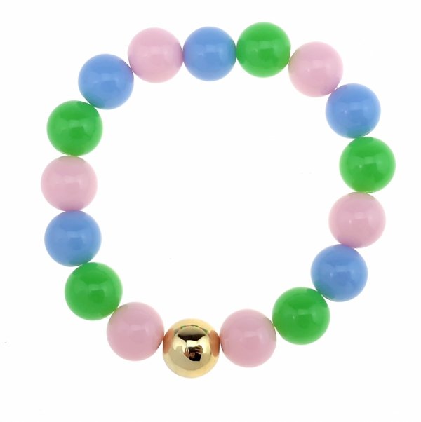 sz244 Bransoletka koraliki akrylowe na gumce jubilerskiej