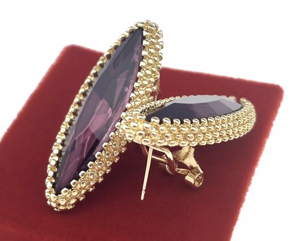 2254c Kolczyki złote pozłacane 14k wiszące 