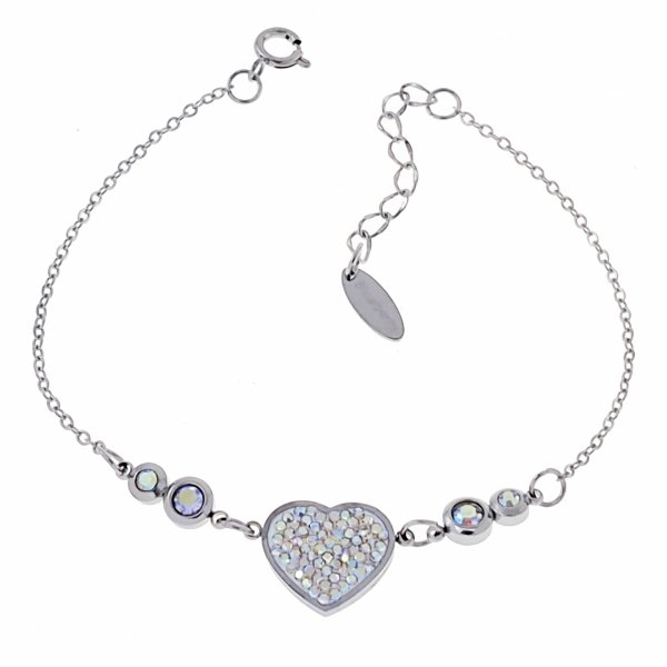 @3482b Bransoletka srebrna 17+3 stal chirurgiczna Blueberry celebrytka