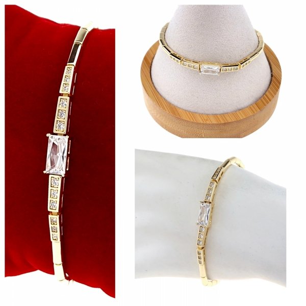 4046 Bransoletka elegancka złota 17+2cm pozłacana 14k 