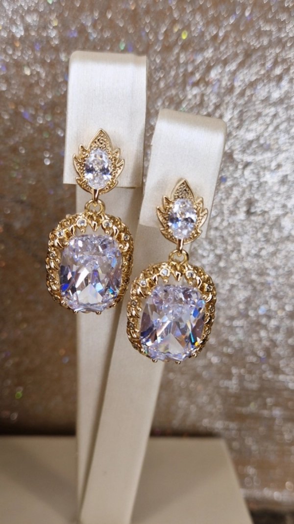 3575 Komplet złoty kolczyki cyrkonie zawieszka pozłacany 18k Xuping 