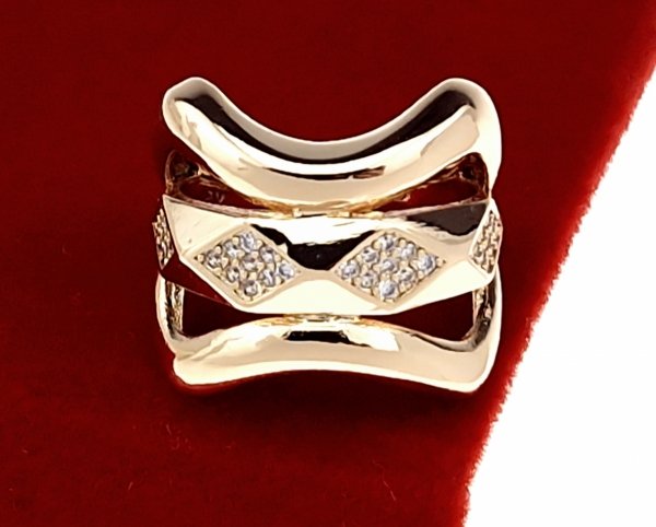 2212a Pierścionek złoty zaręczynowy pozłacany 18k Xuping