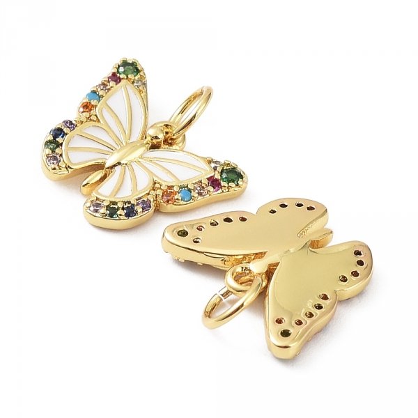 1819g Zawieszka pozłacana 14k w kształcie motyla 10,5x13,5x2 mm