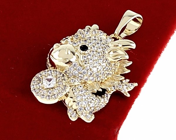 1444 Złota zawieszka cyrkonie błyszcząca pozłacana 14k Xuping 