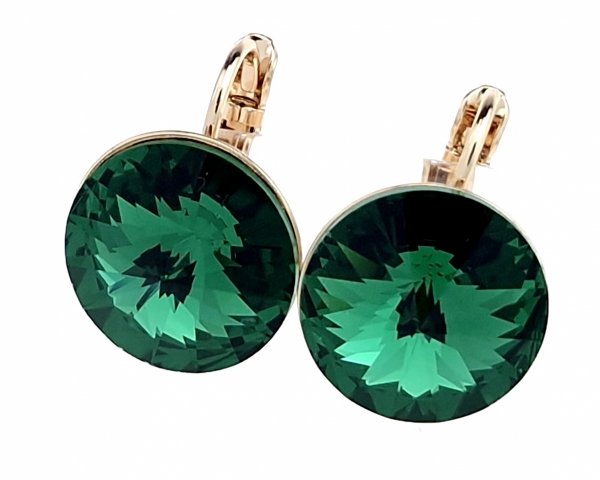 3984 Kolczyki złote pozłacane 18k wiszące Austrian Crystal