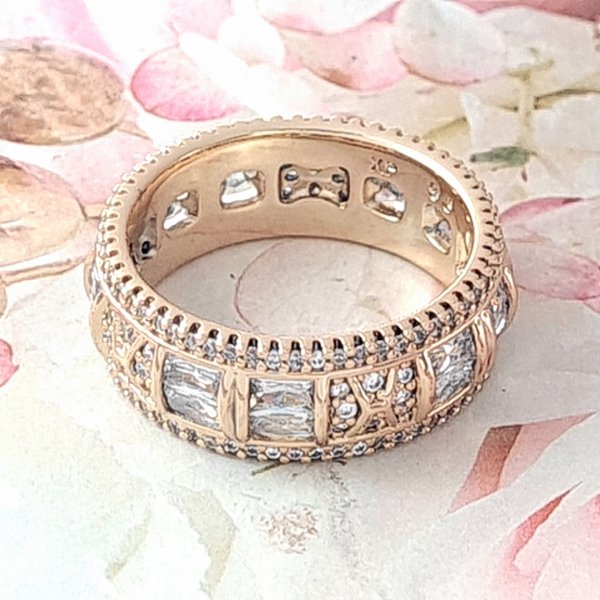 3725g Pierścionek 18,60mm złoty zaręczynowy pozłacany 18k Xuping