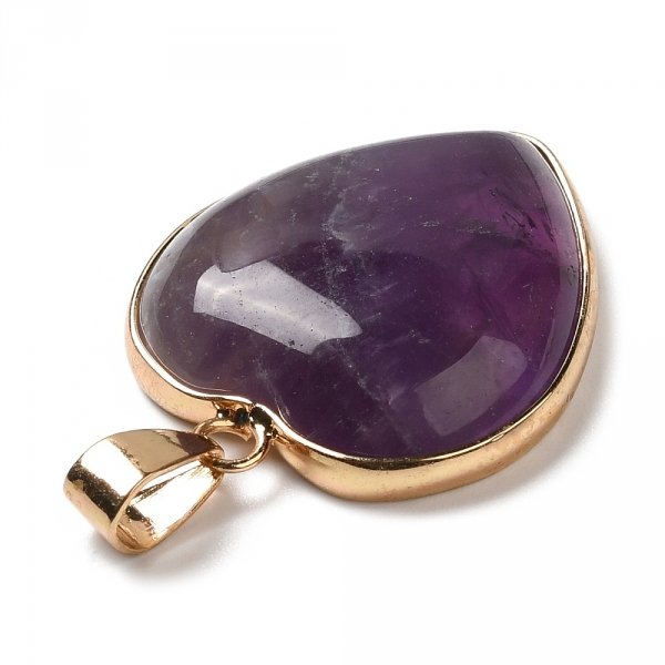 544h Zawieszka ametyst kamień naturalny serce