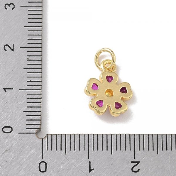 1928g Zawieszka pozłacana 14k w kształcie kwiata 13,5x11x3mm cyrkonie