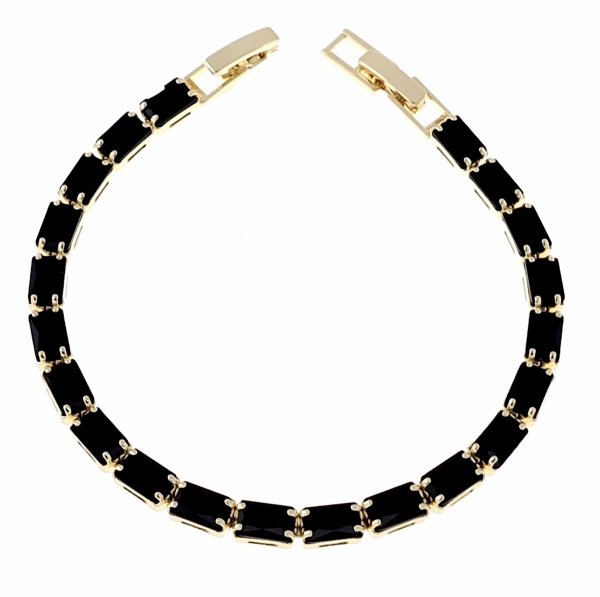 4189 Bransoletka złota elegancka cyrkonie 19cm pozłacana 14k Aisadi