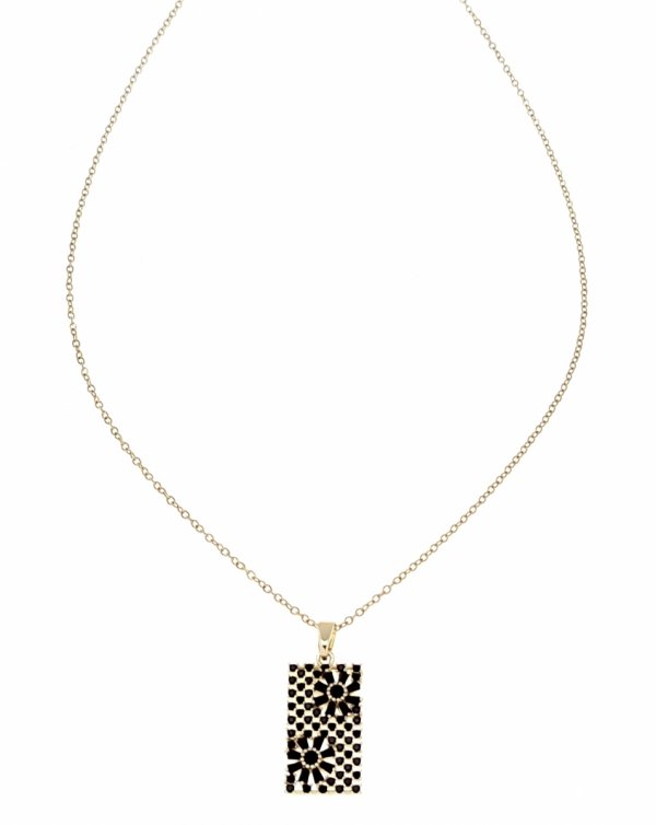 2507c Złoty łańcuszek naszyjnik 39+5 stal chirurgiczna 316L Viki lady kwiatki