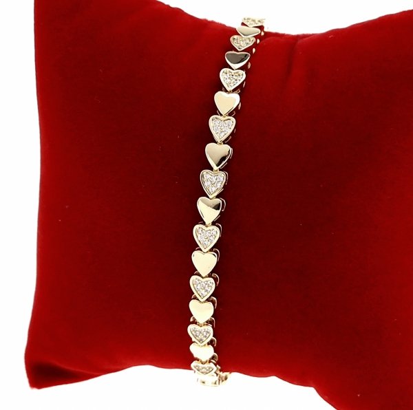 4821 Bransoletka złota elegancka cyrkonie 19cm pozłacana 14k Aisadi