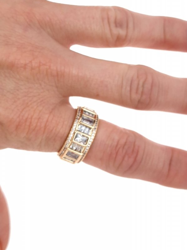 4342 Pierścionek złoty zaręczynowy pozłacany 18k Xuping