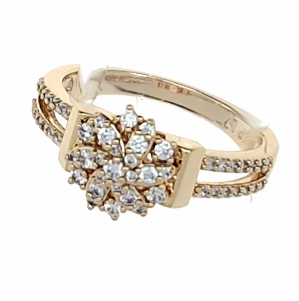 1546 Pierścionek złoty cyrkonie pozłacany 18k Xuping 