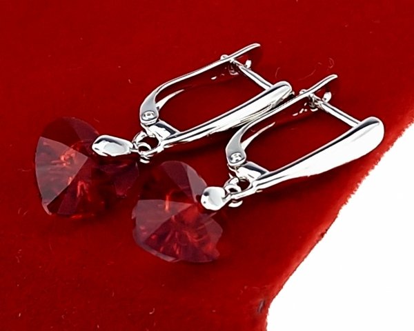 709 Srebrne kolczyki Austrian Crystal pozłacane białym złotem wiszące