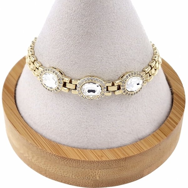 993 Bransoletka elegancka złota 17+2cm pozłacana 14k Xuping Austrian Crystal
