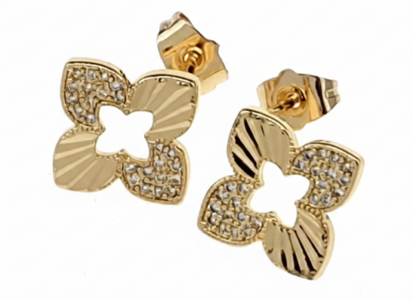 op15 Komplet kolczyki, naszyjnik 45+5cm, bransoletka, pierścionek pozłacany 18k