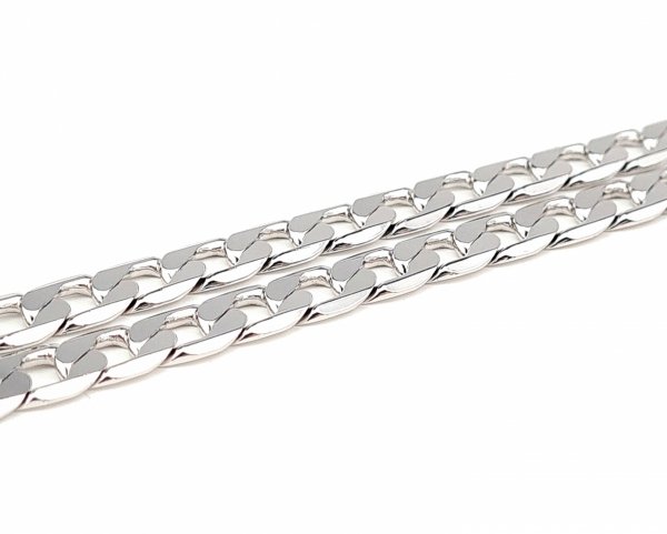 1027 Srebrny łańcuszek 50cm 8mm pozłacany białym złotem Xuping pancerka