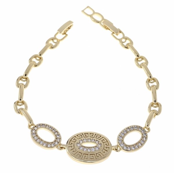648 Bransoletka elegancka złota 17+2cm pozłacana 14k cyrkonie