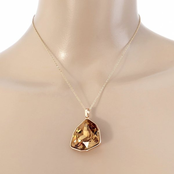 4550 Złoty naszyjnik 45+5cm pozłacany 18k Swaro Austrian Crystal