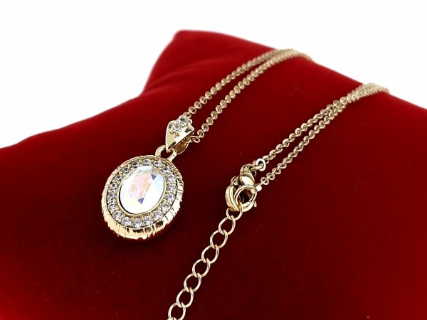 4583 Złoty łańcuszek naszyjnik 40+5cm pozłacany 14k Austrian Crystal 