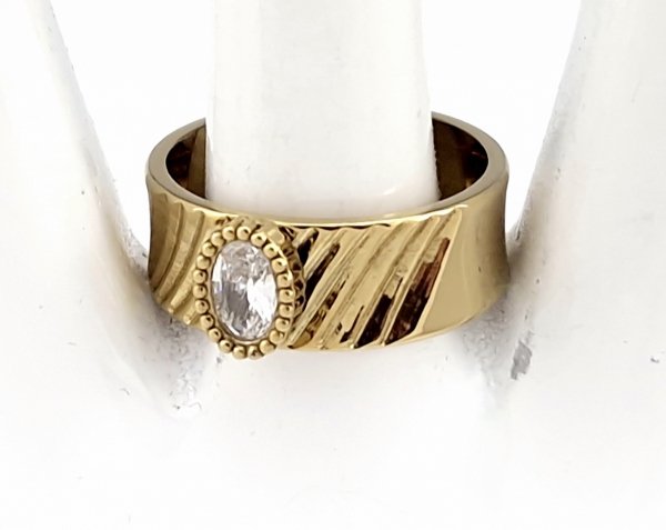 2514 Pierścionek złoty stal chirurgiczna nierdzewna 316L 