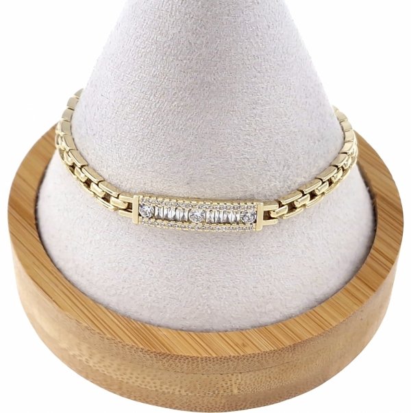 2291 Bransoletka elegancka złota 18+2,5cm pozłacana 14k Xuping cyrkonie