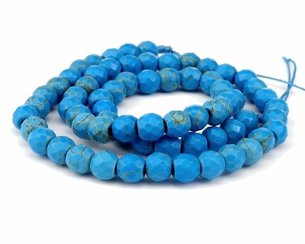 583 Turkus kamień naturalny fasetowany 6mm sznur 40cm