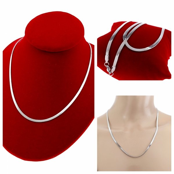 1512 Srebrny łańcuszek naszyjnik 60cm stal chirurgiczna 316L celebrytka żmijka