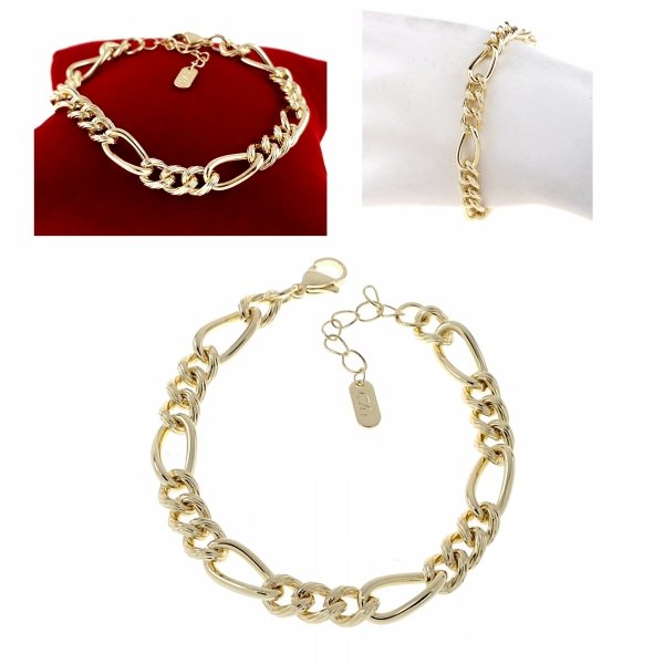 3602 Bransoletka elegancka złota 16,5+3cm pozłacana 14k