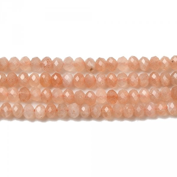 sz74 Kamień słoneczny fasetowany kamień naturalny kula 3mm pasmo 38cm