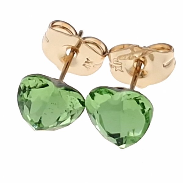 1254 Kolczyki złote Austrian Crystal cyrkonia pozłacane 18k Xuping wtyczki serce