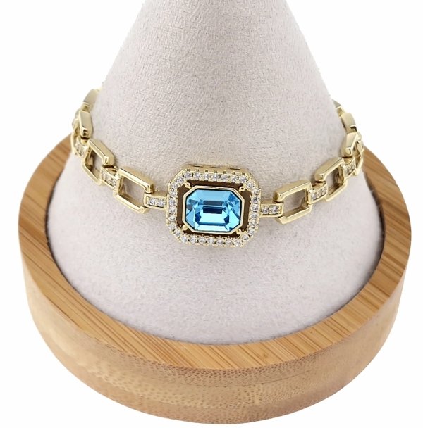 0287 Bransoletka elegancka złota 17+2,5cm pozłacana 14k Xuping Austrian Crystal