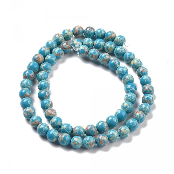 037 Jaspis cesarski kamień naturalny 6mm pasmo 38cm