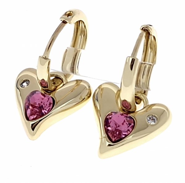 4240 Kolczyki złote pozłacane 14k wiszące Austrian Crystal