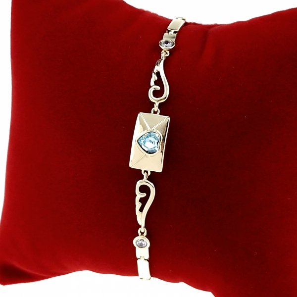 4458 Bransoletka elegancka złota 19cm pozłacana 14k Xuping Austrian Crystal