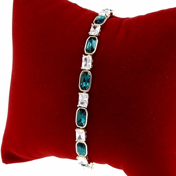 4227 Bransoletka elegancka złota 17+3cm pozłacana 14k Xuping Austrian Crystal