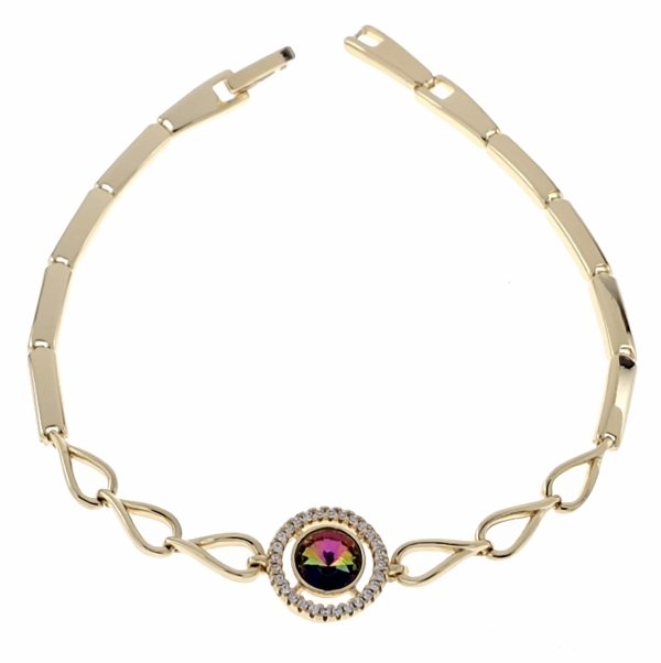 3184 Bransoletka elegancka złota 19cm pozłacana 14k Xuping Austrian Crystal