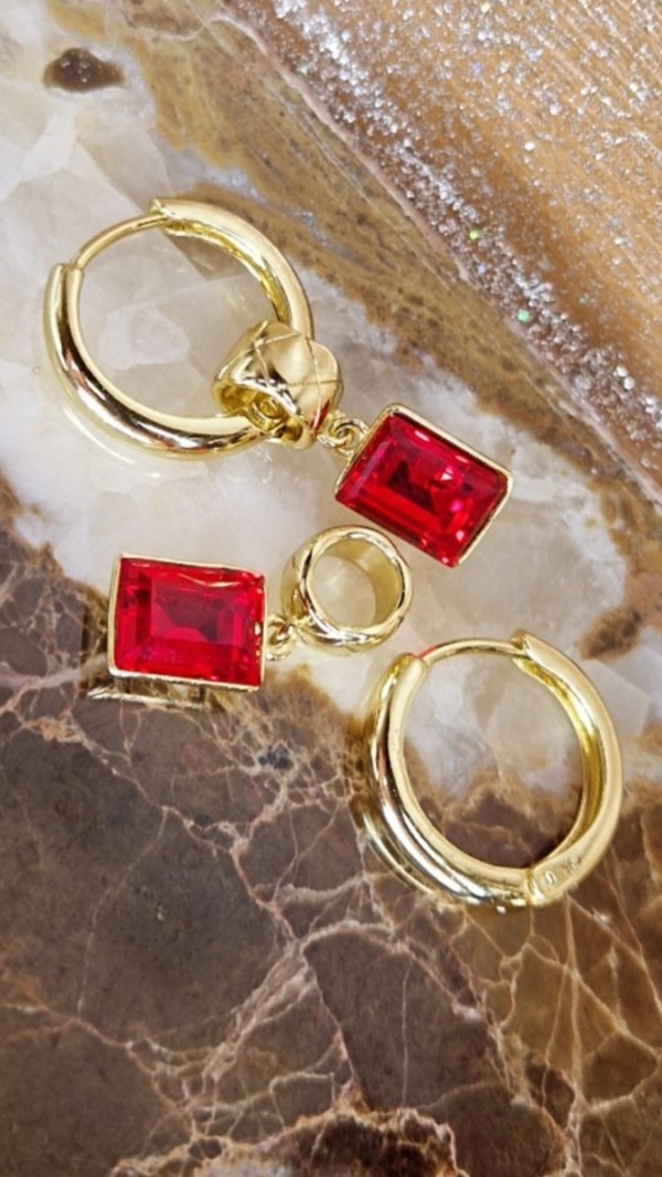 4867 Kolczyki złote pozłacane Austrian Crystal wiszące 14K cyrkonie Xuping 