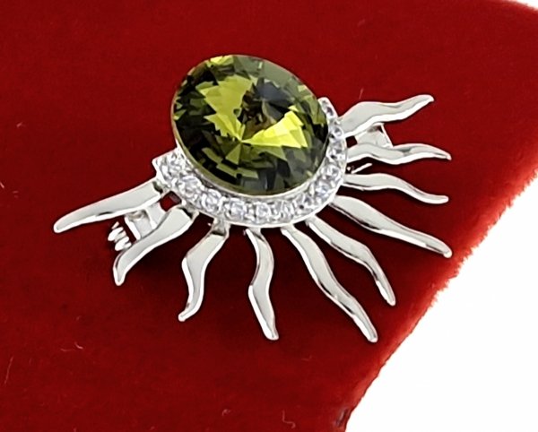 4678 Elegancka broszka srebrna cyrkonia przypinka pozłacana białym złotem Xuping Austrian Crystal