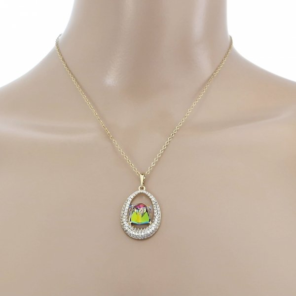 @2159 Złoty łańcuszek Austrian Crystal 40+5 naszyjnik pozłacany 14K Xuping