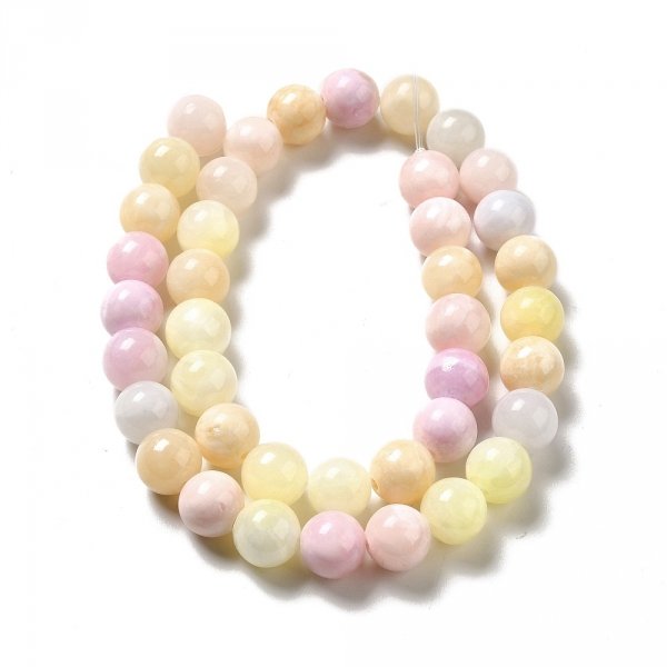 014 Jadeit wielokolorowy okrągły kamień naturalny 8mm pasmo 38cm