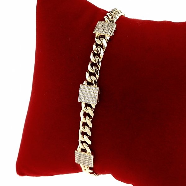 2845 Bransoletka elegancka złota 16+3cm pozłacana 14k Xuping cyrkonie
