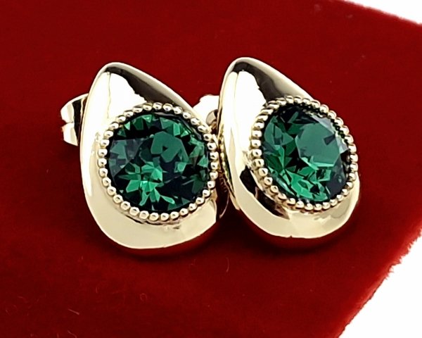 2929 Kolczyki złote Austrian Crystal cyrkonia pozłacane 14k Xuping wtyczki 